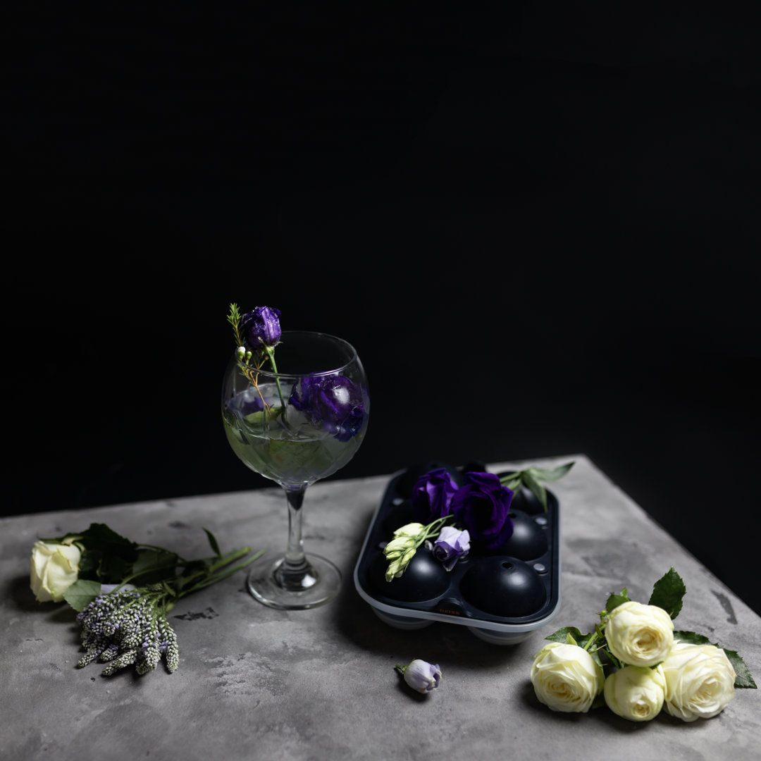 Deiss Pro Whiskey Ice Ball Maker Mold & Plastic Funnel - 6 Large 2.5 Inch Ice Spheres in Round Mold